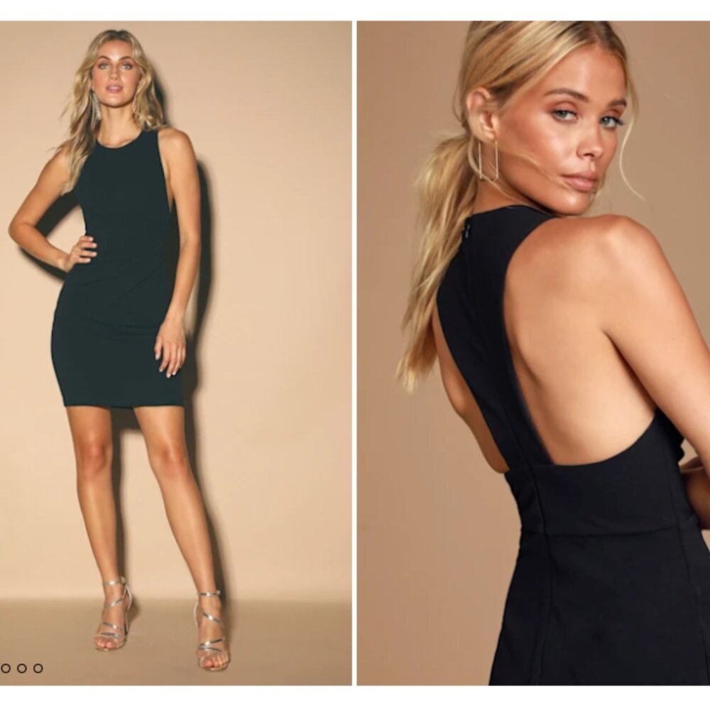 Lulus Rhythm of the Night Black Bodycon Dress Backless